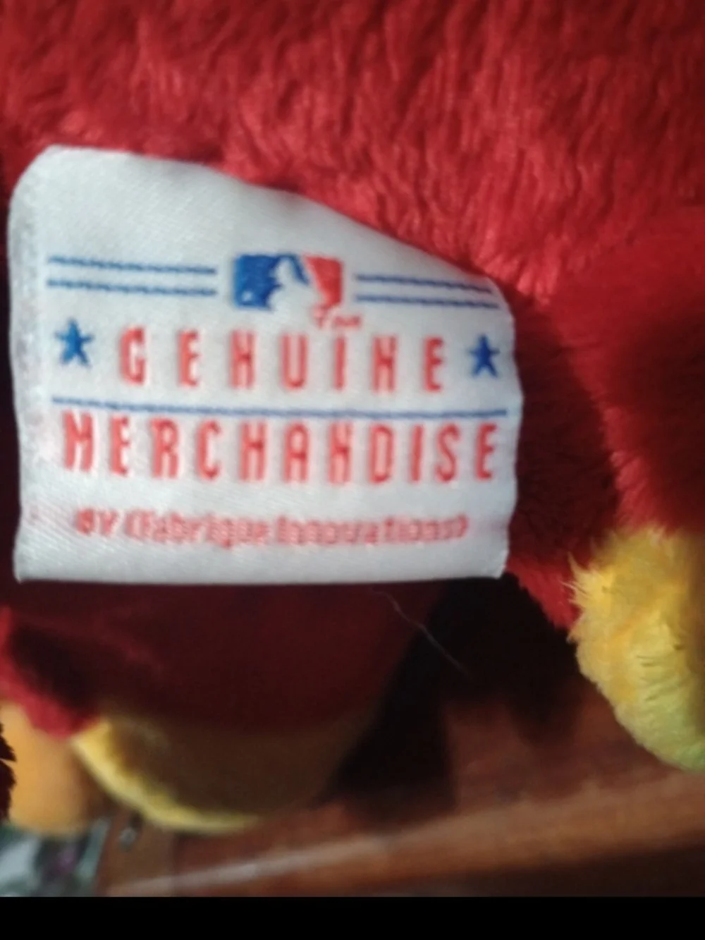 Red & Yellow Plush Team Mascot Pillow with Cap